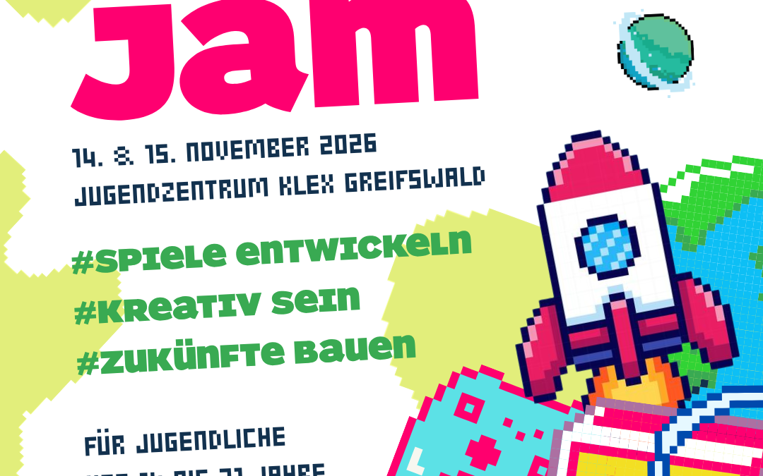 Digitale Spiele entwickeln und Zukunftswelten bauen: GAME JAM im Jugendzentrum klex